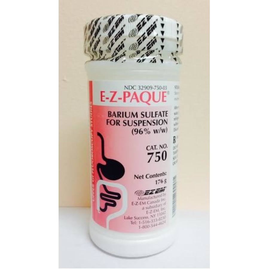 Presentación de E-Z-PAQUE, sulfato de bario